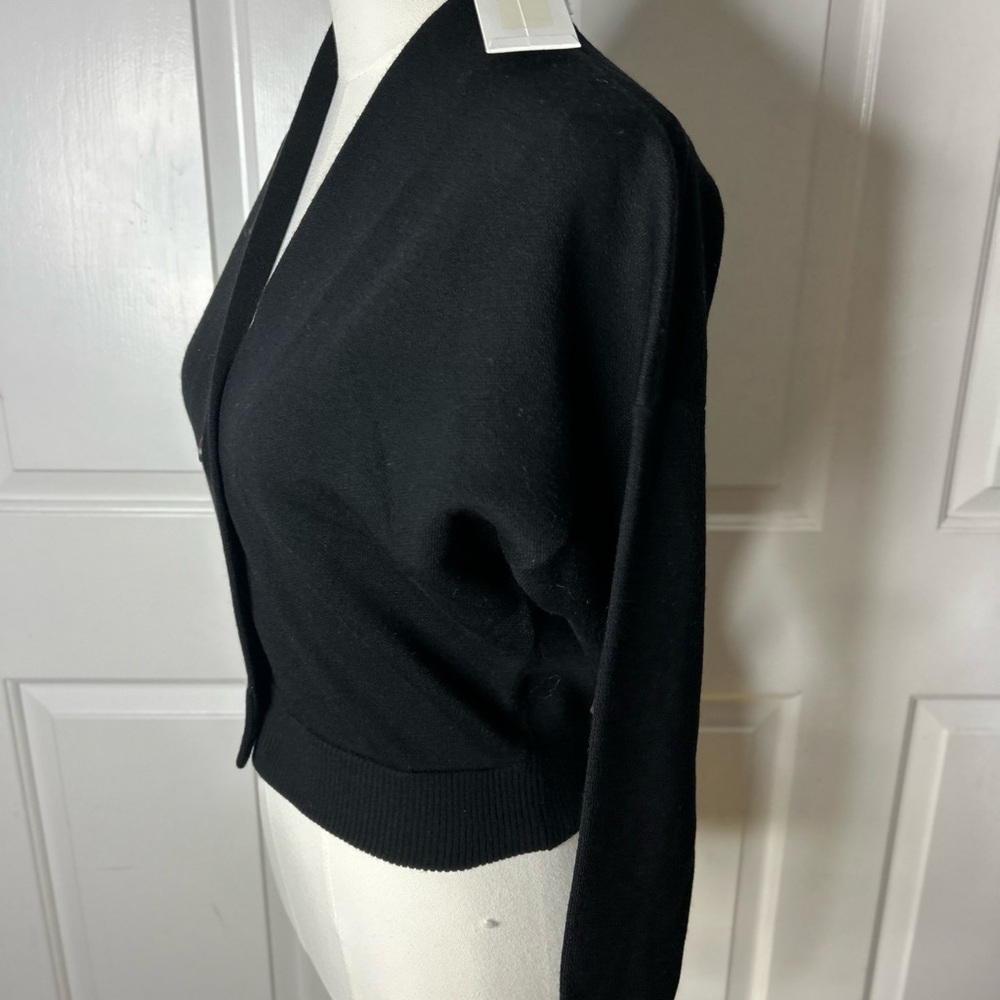 NWT CLUB MONACO MERINO RELAXED CARDIGAN BLACK (size XXS) - Picture 7 of 9